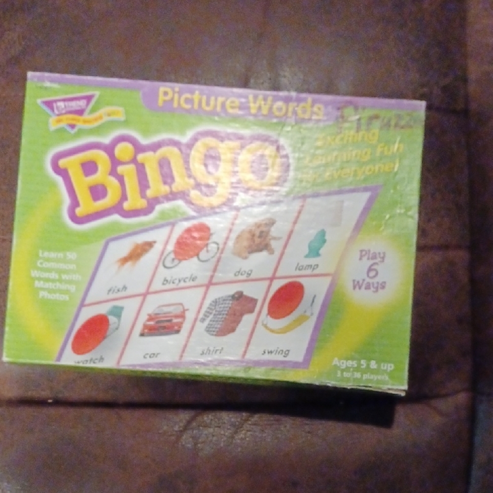 4/$40 Picture Words Bingo Game - Ages 5 & Up